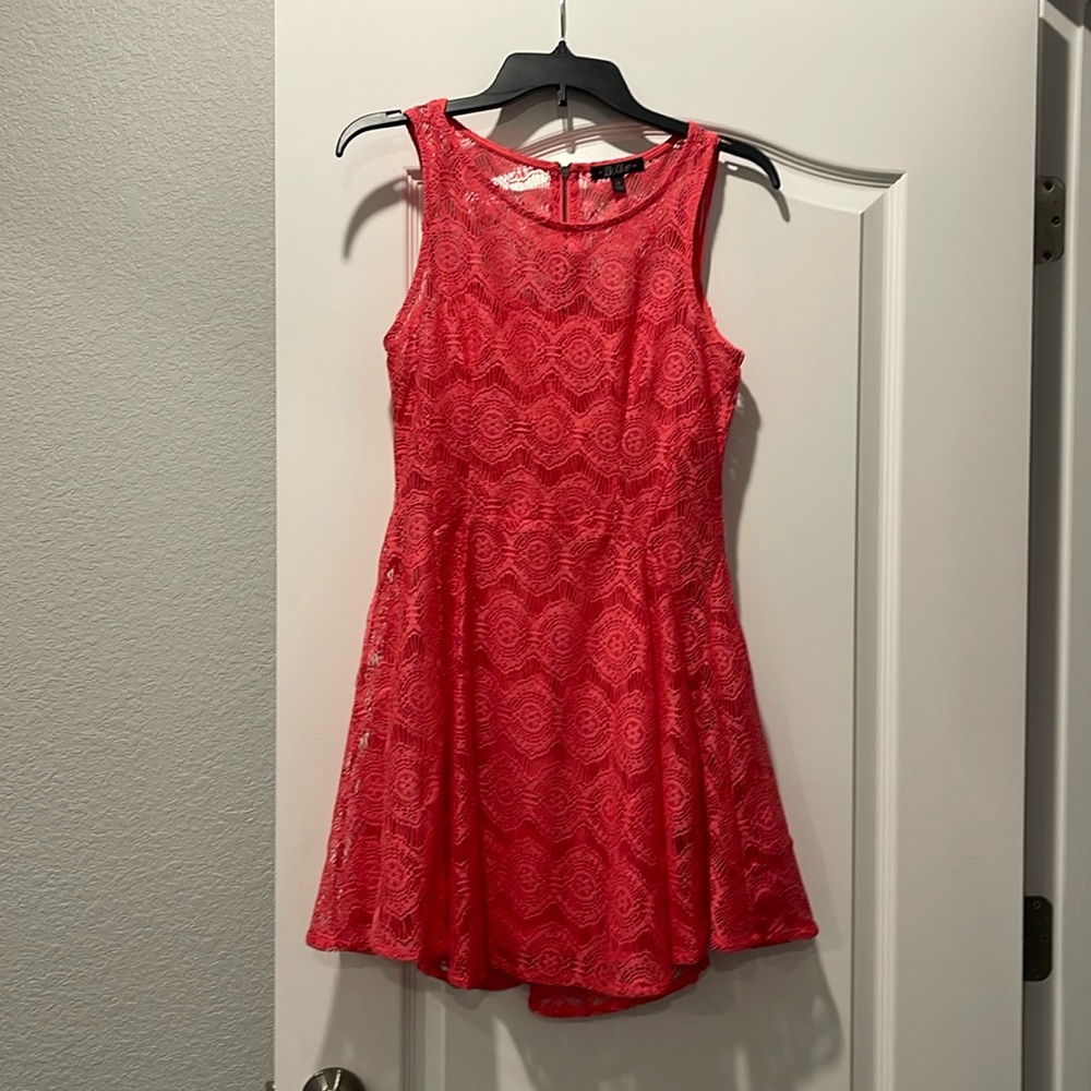 Hot Pink Layer Lace Dress